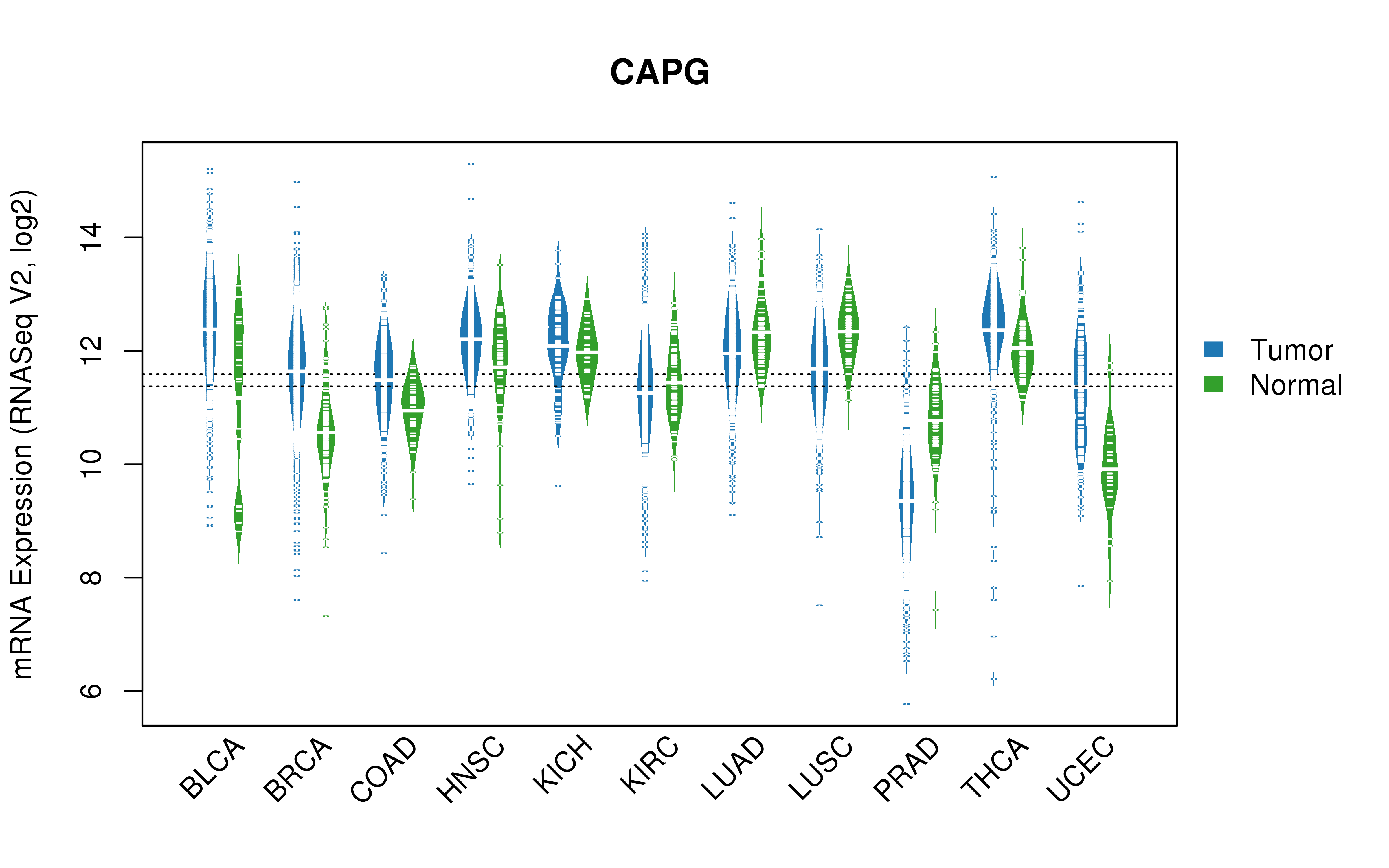 TCGA pan-cancer gene expression summary; We extracted RNASeqV2 normalized gene expression data from TCGA using the R package TCGA-Assembler. All public data files on TCGA DCC data server were gathered on Jan-05-2015.