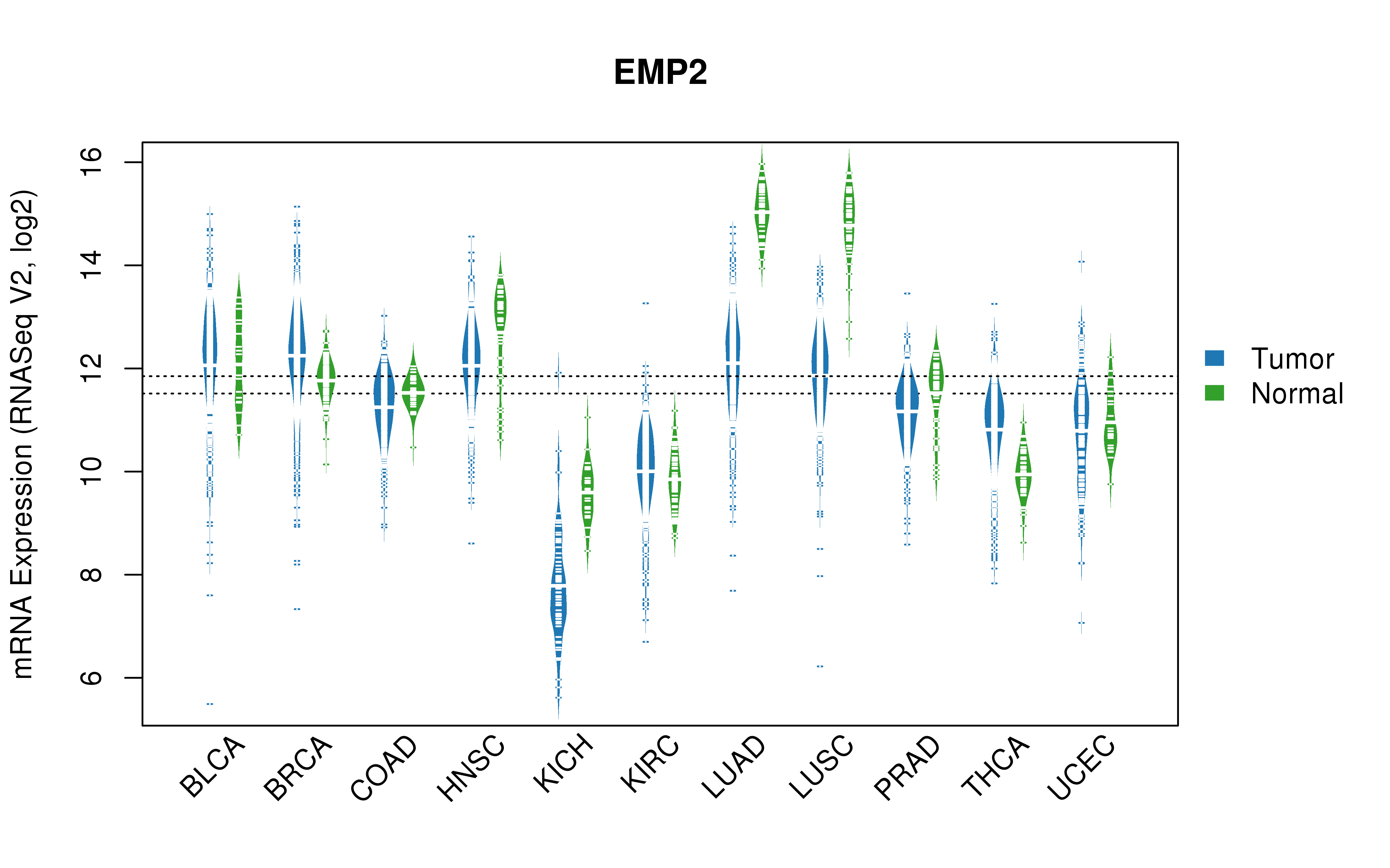 TCGA pan-cancer gene expression summary; We extracted RNASeqV2 normalized gene expression data from TCGA using the R package TCGA-Assembler. All public data files on TCGA DCC data server were gathered on Jan-05-2015.