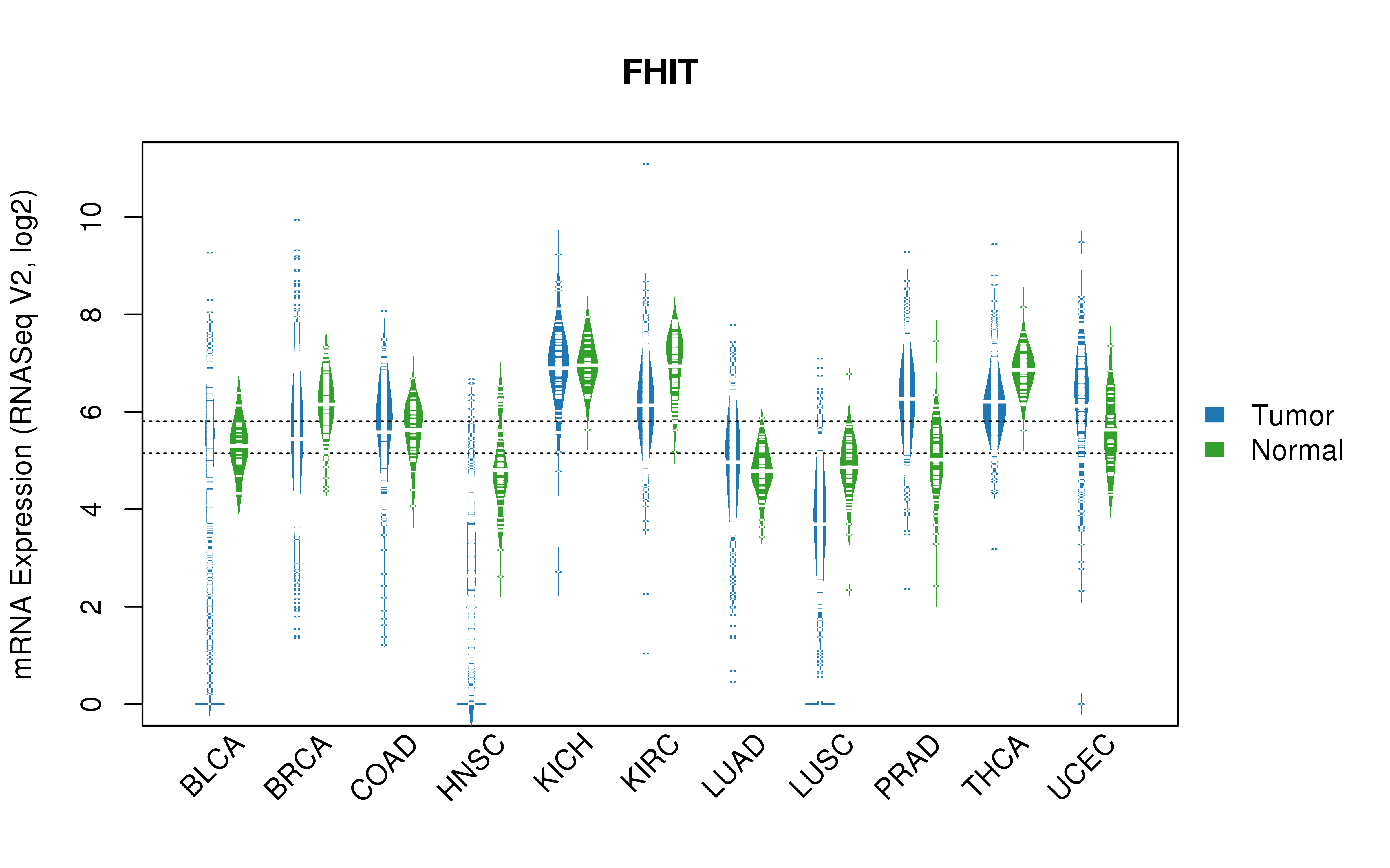 TCGA pan-cancer gene expression summary; We extracted RNASeqV2 normalized gene expression data from TCGA using the R package TCGA-Assembler. All public data files on TCGA DCC data server were gathered on Jan-05-2015.