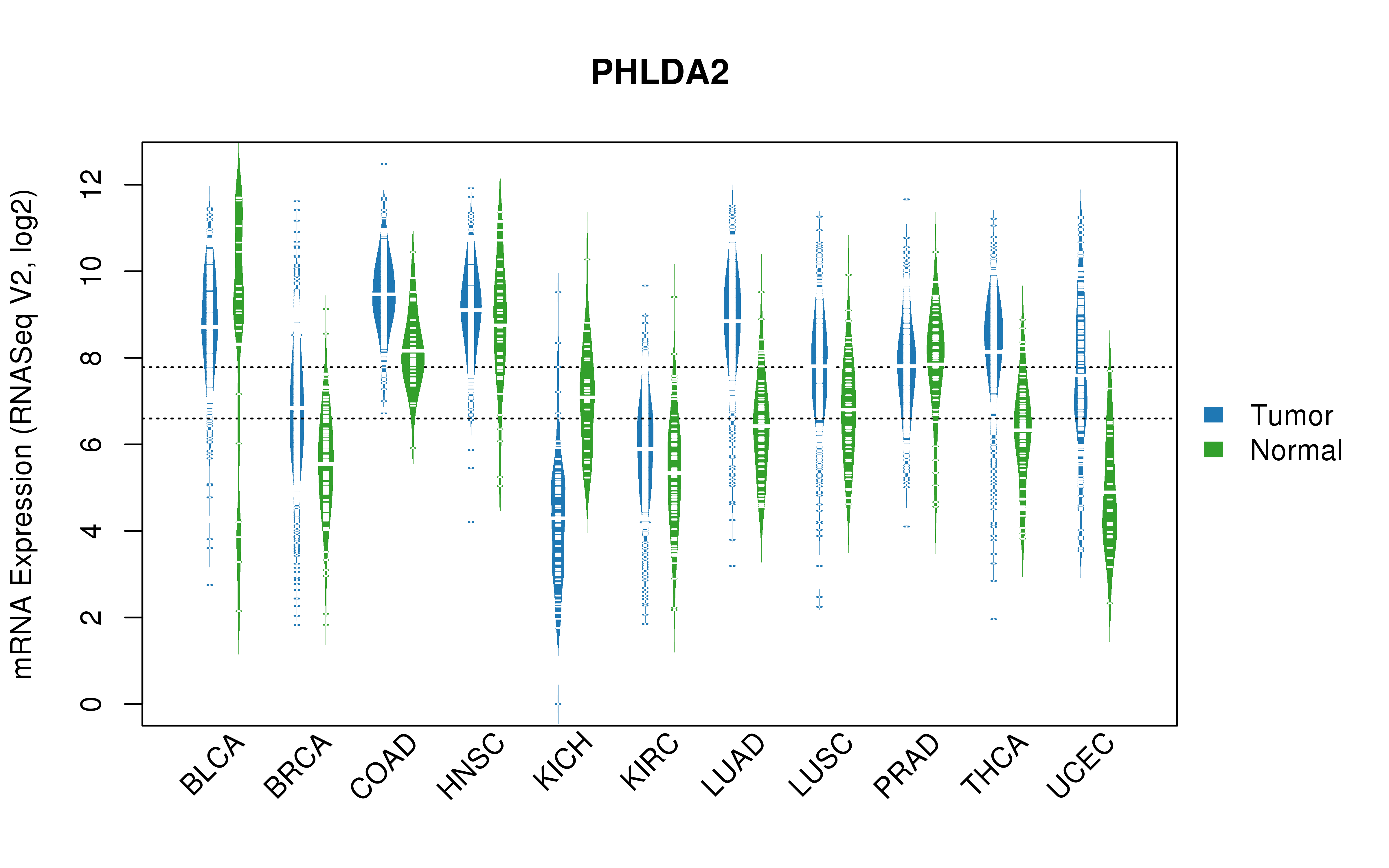 TCGA pan-cancer gene expression summary; We extracted RNASeqV2 normalized gene expression data from TCGA using the R package TCGA-Assembler. All public data files on TCGA DCC data server were gathered on Jan-05-2015.