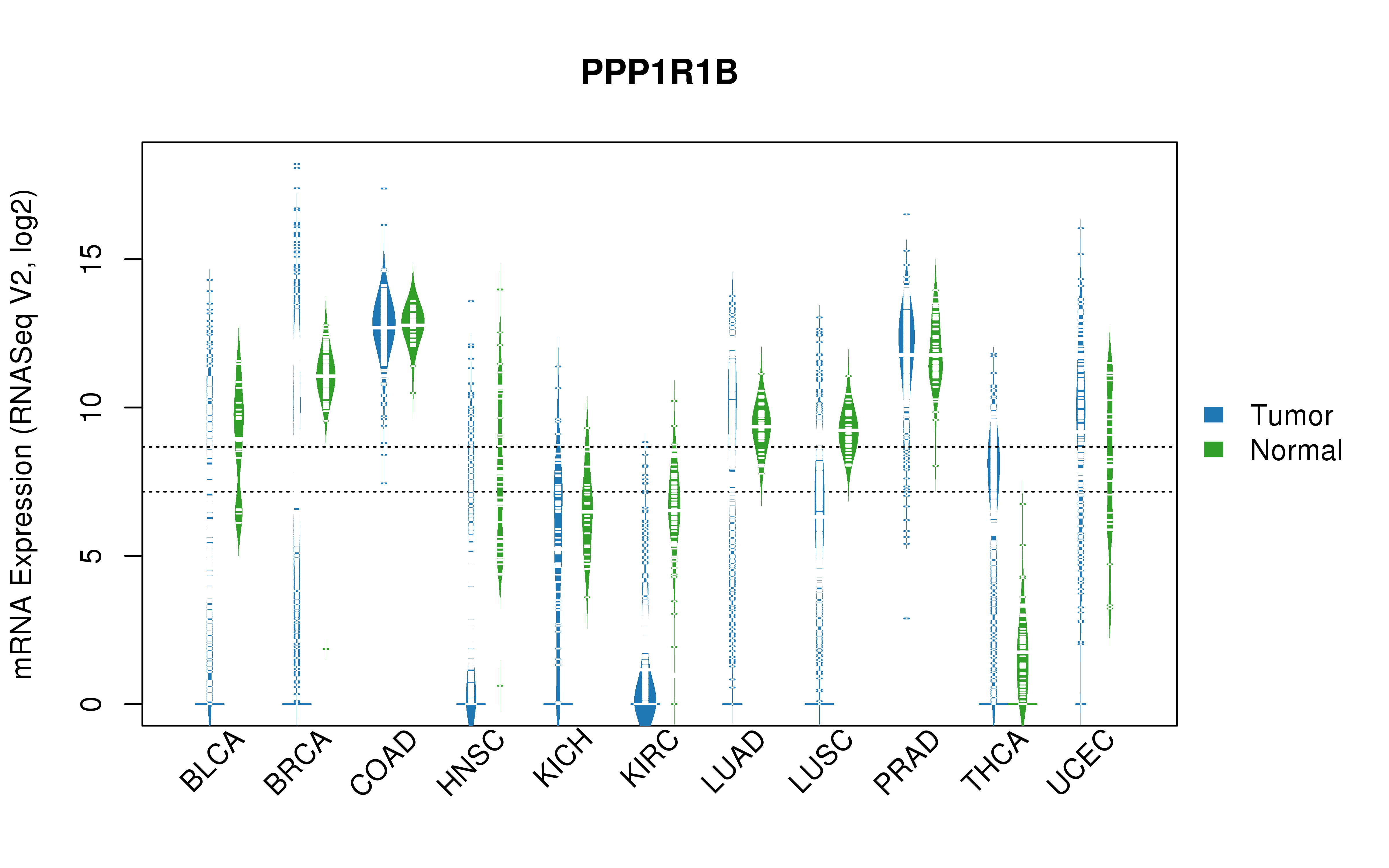 TCGA pan-cancer gene expression summary; We extracted RNASeqV2 normalized gene expression data from TCGA using the R package TCGA-Assembler. All public data files on TCGA DCC data server were gathered on Jan-05-2015.