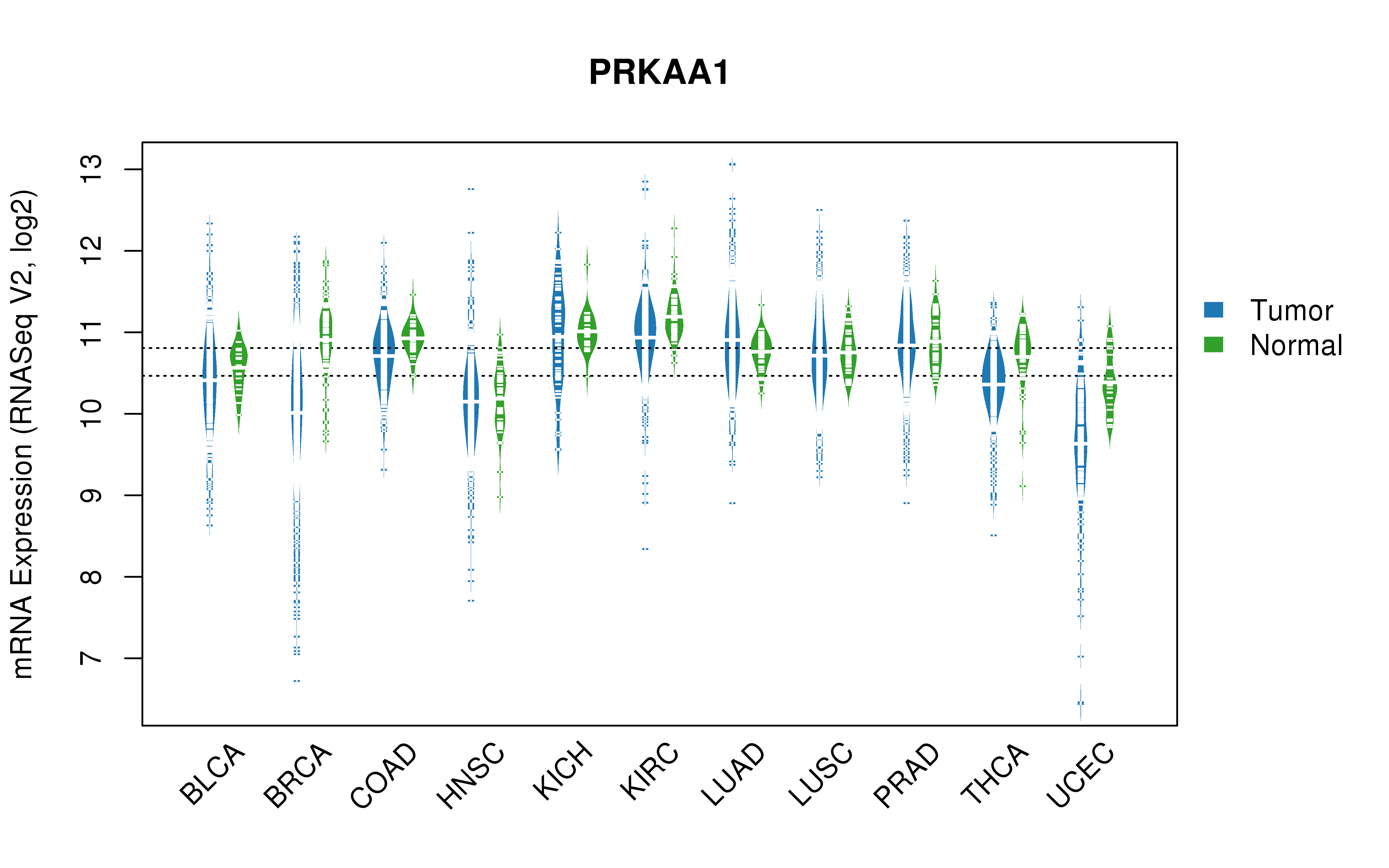 TCGA pan-cancer gene expression summary; We extracted RNASeqV2 normalized gene expression data from TCGA using the R package TCGA-Assembler. All public data files on TCGA DCC data server were gathered on Jan-05-2015.