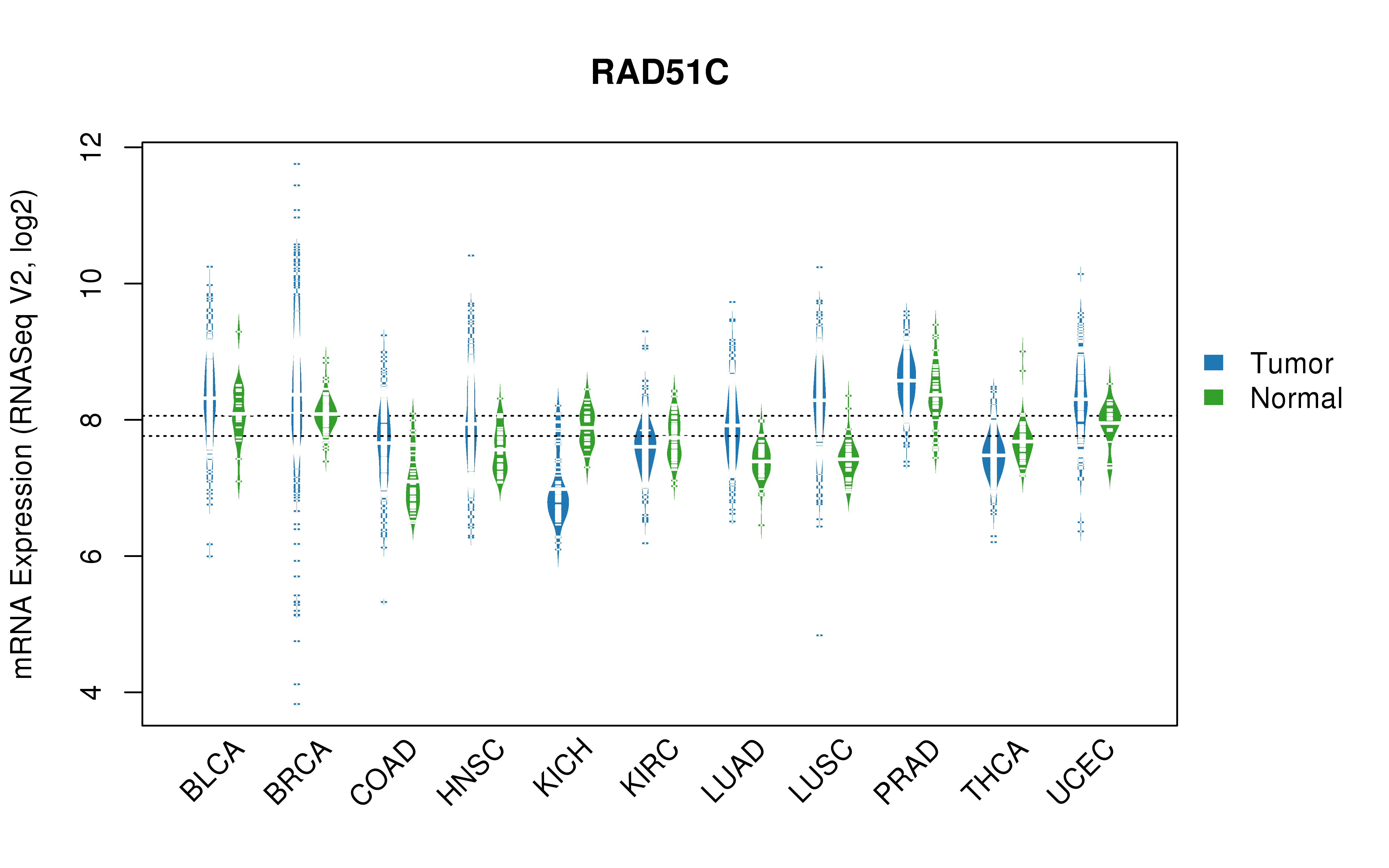 TCGA pan-cancer gene expression summary; We extracted RNASeqV2 normalized gene expression data from TCGA using the R package TCGA-Assembler. All public data files on TCGA DCC data server were gathered on Jan-05-2015.