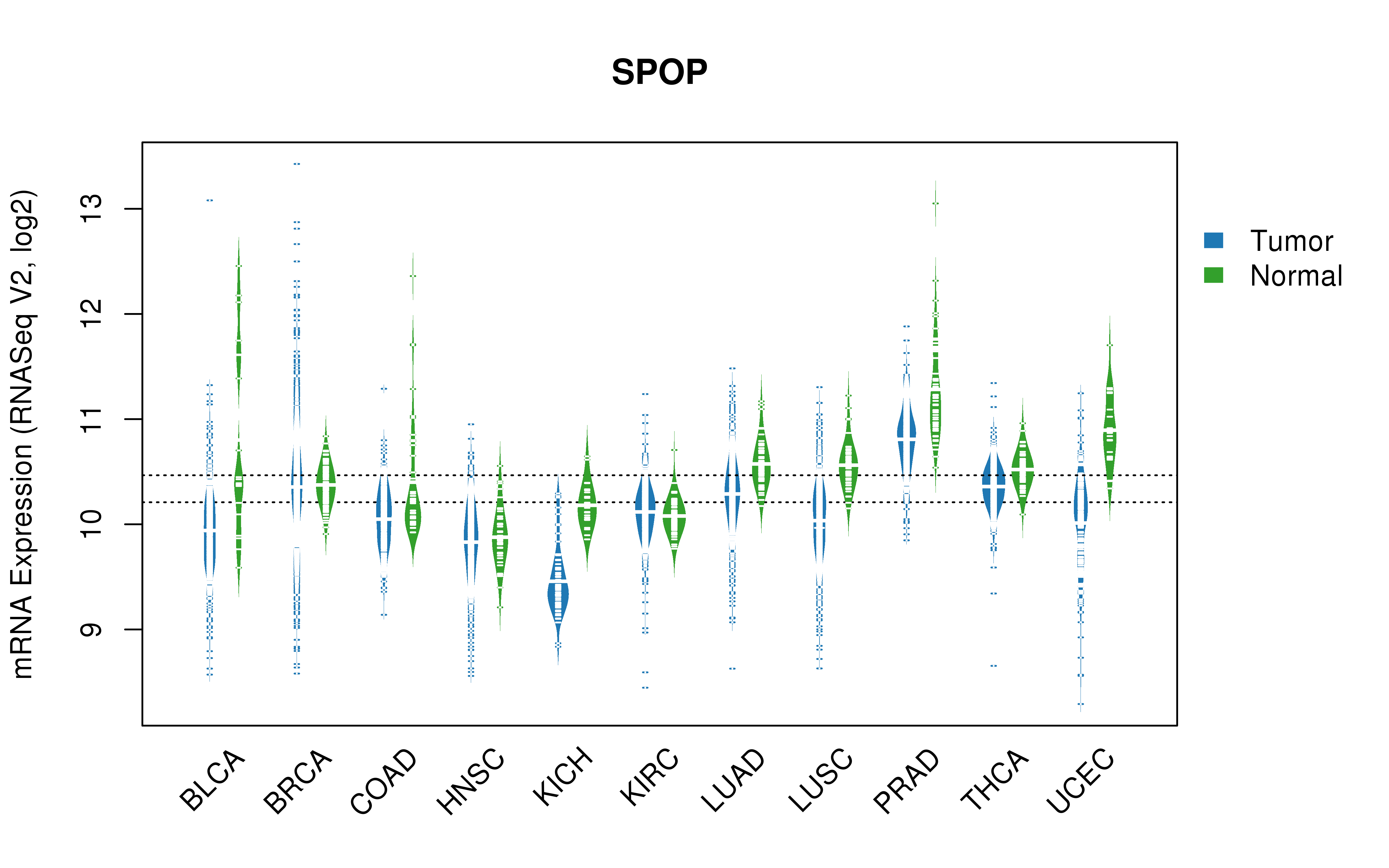 TCGA pan-cancer gene expression summary; We extracted RNASeqV2 normalized gene expression data from TCGA using the R package TCGA-Assembler. All public data files on TCGA DCC data server were gathered on Jan-05-2015.