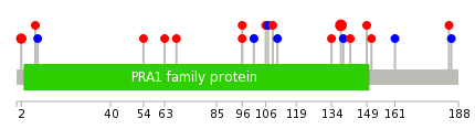 We used uniprot protein structure data from ensemble BioMart database. The size of circle shows the relative mutation number.