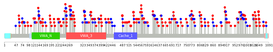 We used uniprot protein structure data from ensemble BioMart database. The size of circle shows the relative mutation number.