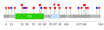 We used uniprot protein structure data from ensemble BioMart database. The size of circle shows the relative mutation number.