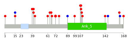 We used uniprot protein structure data from ensemble BioMart database. The size of circle shows the relative mutation number.