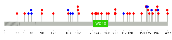 We used uniprot protein structure data from ensemble BioMart database. The size of circle shows the relative mutation number.