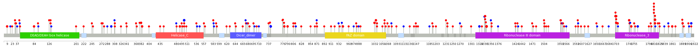 We used uniprot protein structure data from ensemble BioMart database. The size of circle shows the relative mutation number.