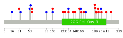 We used uniprot protein structure data from ensemble BioMart database. The size of circle shows the relative mutation number.