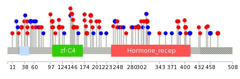 We used uniprot protein structure data from ensemble BioMart database. The size of circle shows the relative mutation number.