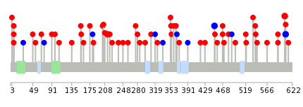 We used uniprot protein structure data from ensemble BioMart database. The size of circle shows the relative mutation number.