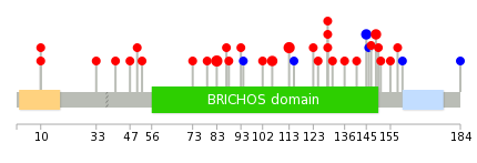 We used uniprot protein structure data from ensemble BioMart database. The size of circle shows the relative mutation number.