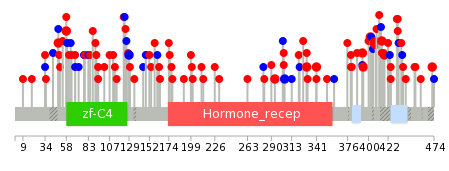 We used uniprot protein structure data from ensemble BioMart database. The size of circle shows the relative mutation number.