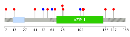 We used uniprot protein structure data from ensemble BioMart database. The size of circle shows the relative mutation number.