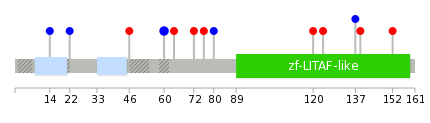 We used uniprot protein structure data from ensemble BioMart database. The size of circle shows the relative mutation number.