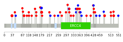 We used uniprot protein structure data from ensemble BioMart database. The size of circle shows the relative mutation number.