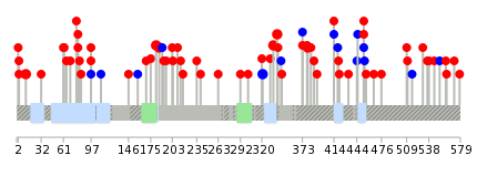 We used uniprot protein structure data from ensemble BioMart database. The size of circle shows the relative mutation number.