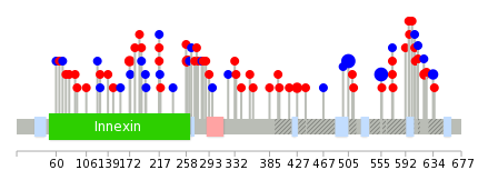 We used uniprot protein structure data from ensemble BioMart database. The size of circle shows the relative mutation number.