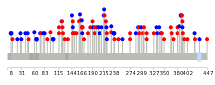 We used uniprot protein structure data from ensemble BioMart database. The size of circle shows the relative mutation number.