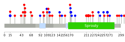 We used uniprot protein structure data from ensemble BioMart database. The size of circle shows the relative mutation number.