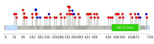 We used uniprot protein structure data from ensemble BioMart database. The size of circle shows the relative mutation number.