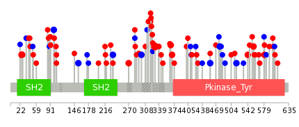 We used uniprot protein structure data from ensemble BioMart database. The size of circle shows the relative mutation number.