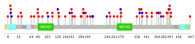 We used uniprot protein structure data from ensemble BioMart database. The size of circle shows the relative mutation number.