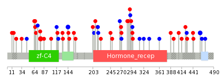 We used uniprot protein structure data from ensemble BioMart database. The size of circle shows the relative mutation number.