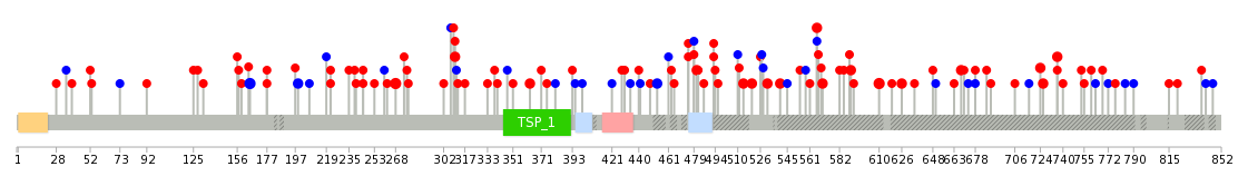 We used uniprot protein structure data from ensemble BioMart database. The size of circle shows the relative mutation number.