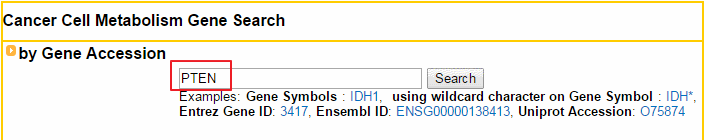 PTEN search page example